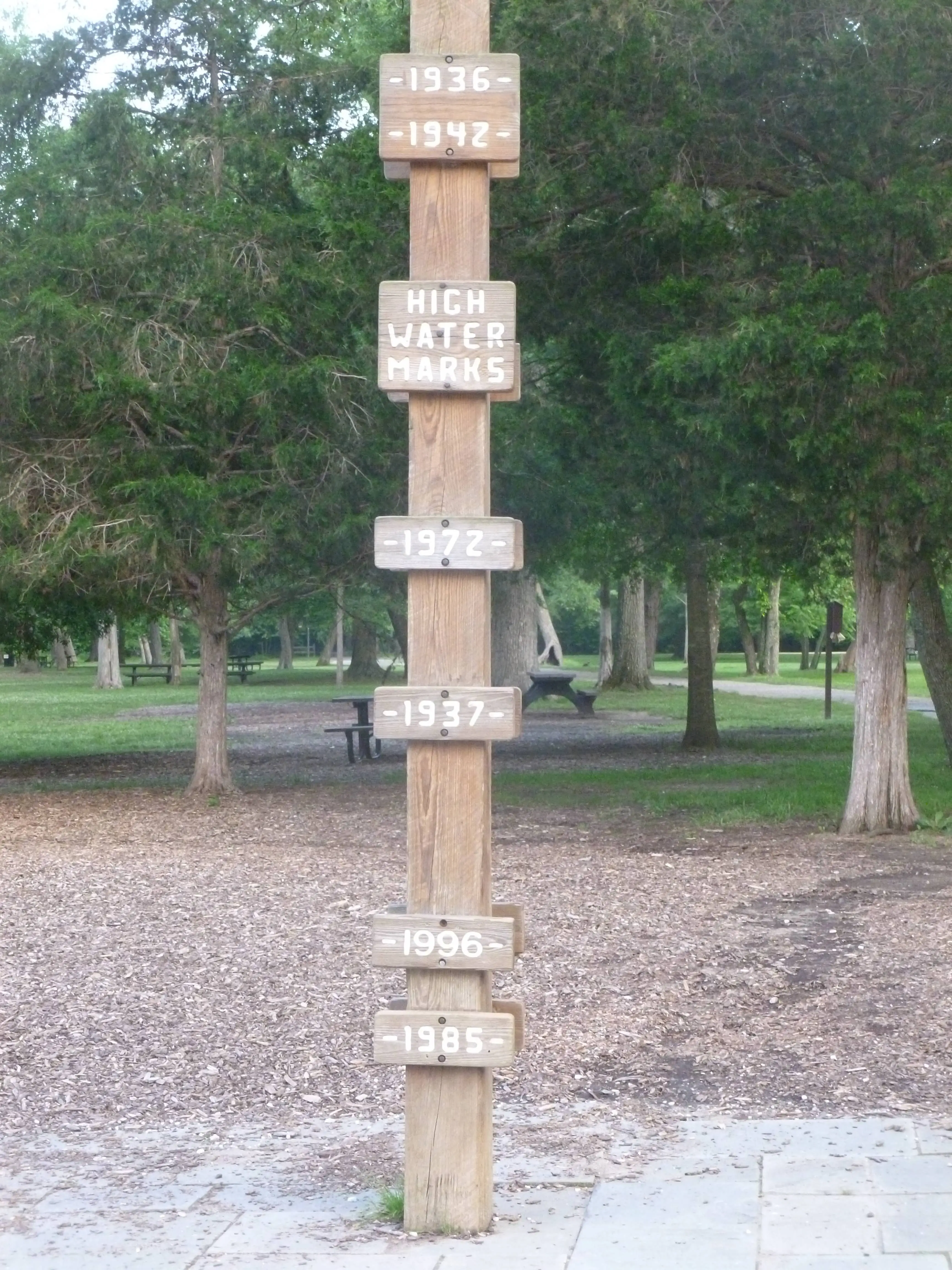 High watermark post in Potomac River, Great Falls, VA